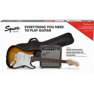 Set chitara electrica Fender SQ Strat Pack SSS BSB GB